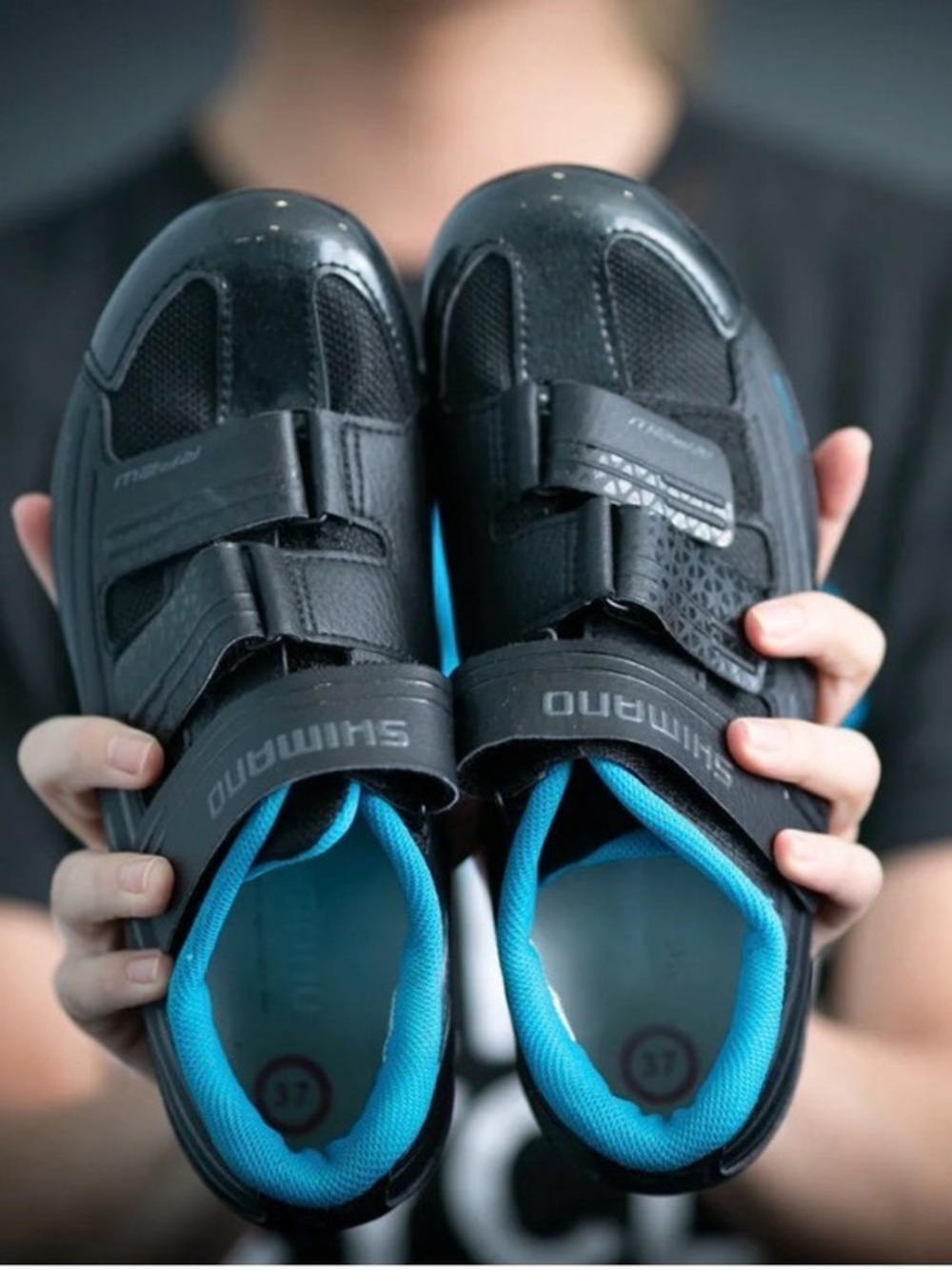 Shimano Black and Blue Women's Cycling Shoes